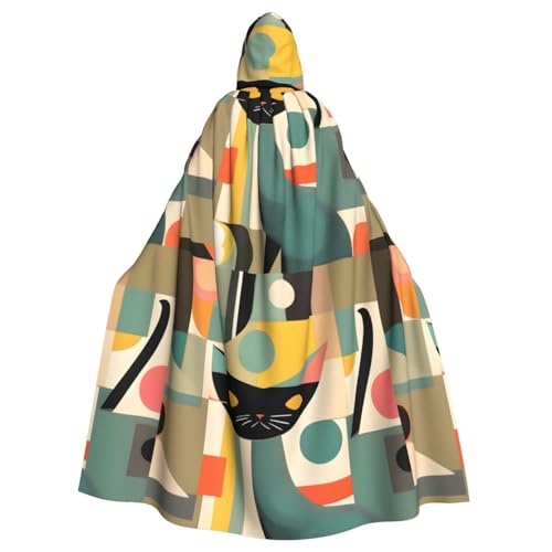 jingong Mid-Century Modern Art Cat Hooded Cloak Party Decoration Cape for Carnival Cosplay Costumes Maskerade and Theme Parties jingong Mid-Century Modern Art Cat Hooded Cloak Party Decoration Cape for Carnival Cosplay Costumes Maskerade and Theme Parties von jingong