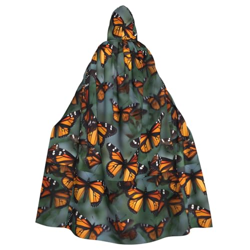 jingong Monarch Schmetterlinge Druck Elegant Kapuzenumhang Übergroßer Kapuzenumhang mit Fliege für Halloween Kostüm Party Rollenspiel jingong Monarch Schmetterlinge Druck Elegant Kapuzenumhang Übergroßer Kapuzenumhang mit Fliege für Halloween Kostüm Party Rollenspiel von jingong