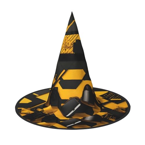 jingong Mustard Yellow and Black print Halloween hat, 3er-Set, fit for family themed parties, couryard decoration, carnival parties von jingong