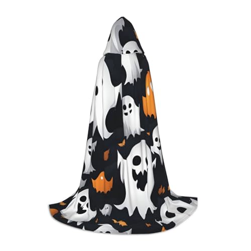 jingong Niedlicher weißer Geister-Halloween-Muster, stilvoller Kapuzenumhang – übergroßer Hut, Umhang für Damen und Herren, passend für Karneval, Cosplay jingong Niedlicher weißer Geister-Halloween-Muster, stilvoller Kapuzenumhang – übergroßer Hut, Umhang für Damen und Herren, passend für Karneval, Cosplay von jingong
