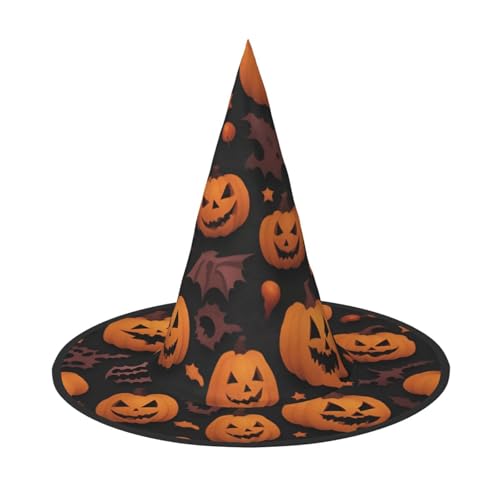 jingong Niedliches Halloween-Muster, 1 Druck, Halloween-Hut, 2er-Set, passend für Familien-Mottopartys, Hofdekoration, Karnevalspartys von jingong