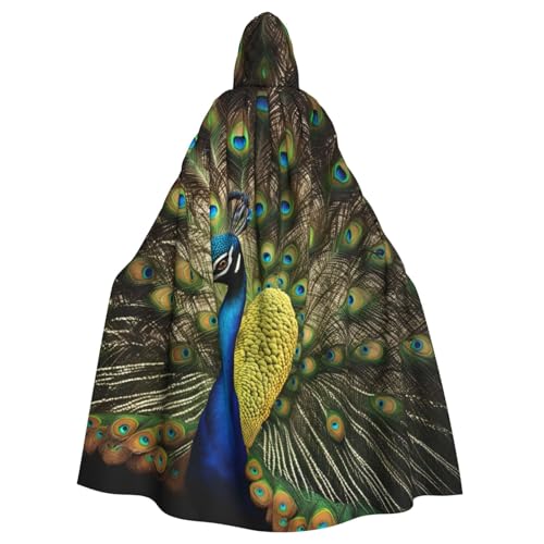 jingong Pfauenfeder-Druck, eleganter Kapuzenumhang, übergroßer Kapuzenumhang mit Fliege für Halloween, Kostümpartys, Rollenspiele jingong Pfauenfeder-Druck, eleganter Kapuzenumhang, übergroßer Kapuzenumhang mit Fliege für Halloween, Kostümpartys, Rollenspiele von jingong