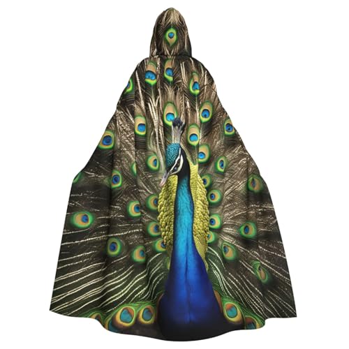 jingong Pfauenfeder-Druck, eleganter Kapuzenumhang, übergroßer Kapuzenumhang mit Fliege für Halloween, Kostümpartys, Rollenspiele jingong Pfauenfeder-Druck, eleganter Kapuzenumhang, übergroßer Kapuzenumhang mit Fliege für Halloween, Kostümpartys, Rollenspiele von jingong
