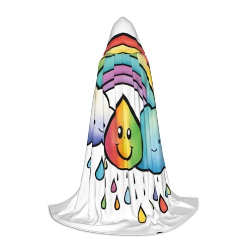 jingong Rainbow Clouds Regentropfen 1 Druck Stilvoller Kapuzenumhang – übergroßer Hut, Umhang für Damen und Herren, passend für Karneval, Cosplay jingong Rainbow Clouds Regentropfen 1 Druck Stilvoller Kapuzenumhang – übergroßer Hut, Umhang für Damen und Herren, passend für Karneval, Cosplay von jingong