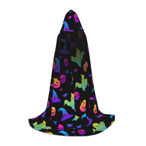 jingong Regenbogen-Hexenhut für Halloween, Spinnen-Druck, stilvoller Kapuzenumhang – übergroßer Hut, Umhang für Damen und Herren, passend für Karneval, Cosplay jingong Regenbogen-Hexenhut für Halloween, Spinnen-Druck, stilvoller Kapuzenumhang – übergroßer Hut, Umhang für Damen und Herren, passend für Karneval, Cosplay von jingong