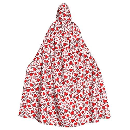 jingong Romantischer roter Herz-Druck, eleganter Kapuzenumhang, übergroßer Kapuzenumhang mit Fliege für Halloween, Kostümpartys, Rollenspiele jingong Romantischer roter Herz-Druck, eleganter Kapuzenumhang, übergroßer Kapuzenumhang mit Fliege für Halloween, Kostümpartys, Rollenspiele von jingong