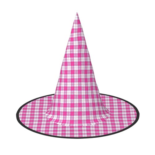 jingong Roter Halloween-Hut mit Karomuster, 2er-Set, geeignet für Familien-Mottopartys, Hofdekoration, Karnevalspartys von jingong