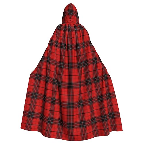 jingong Roter und schwarzer karierter Druck, eleganter Kapuzenumhang mit Kapuze, übergroßer Kapuzenumhang mit Fliege für Halloween, Kostümpartys, Rollenspiele jingong Roter und schwarzer karierter Druck, eleganter Kapuzenumhang mit Kapuze, übergroßer Kapuzenumhang mit Fliege für Halloween, Kostümpartys, Rollenspiele von jingong