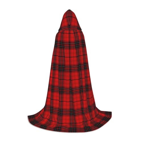 jingong Roter und schwarzer karierter Druck, stilvoller Kapuzenumhang – übergroßer Hutumhang für Damen und Herren, passend für Karneval, Cosplay jingong Roter und schwarzer karierter Druck, stilvoller Kapuzenumhang – übergroßer Hutumhang für Damen und Herren, passend für Karneval, Cosplay von jingong
