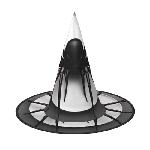 jingong Schwarzer Halloween-Hut mit Spinnen-Druck, 2er-Set, geeignet für Familien-Mottopartys, Hofdekoration, Karnevalspartys von jingong
