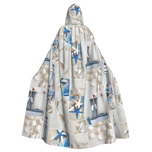 jingong Seestern und Leuchtturm Druck Eleganter Kapuzenumhang Übergroßer Kapuzenumhang mit Fliege für Halloween Kostümpartys Rollenspiele jingong Seestern und Leuchtturm Druck Eleganter Kapuzenumhang Übergroßer Kapuzenumhang mit Fliege für Halloween Kostümpartys Rollenspiele von jingong