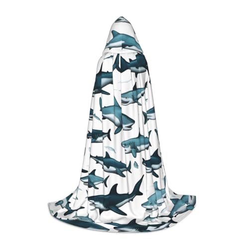 jingong Shark-Muster mit verschiedenen Gesten, stilvoller Kapuzenumhang – übergroßer Hut, Umhang für Damen und Herren, passend für Karneval, Cosplay jingong Shark-Muster mit verschiedenen Gesten, stilvoller Kapuzenumhang – übergroßer Hut, Umhang für Damen und Herren, passend für Karneval, Cosplay von jingong