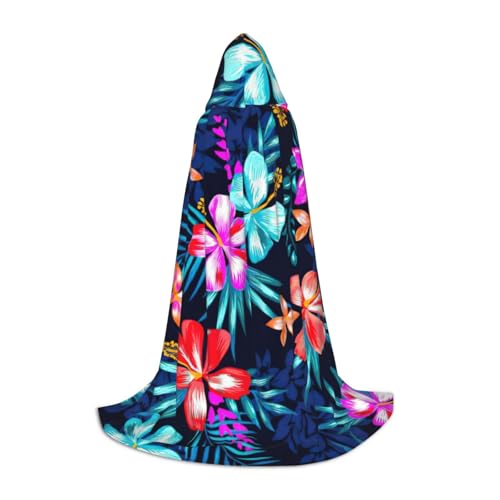 jingong Stilvoller Kapuzenumhang mit Blumenmuster, blauer Druck, übergroßer Hut, Umhang für Damen und Herren, passend für Karneval, Cosplay jingong Stilvoller Kapuzenumhang mit Blumenmuster, blauer Druck, übergroßer Hut, Umhang für Damen und Herren, passend für Karneval, Cosplay von jingong