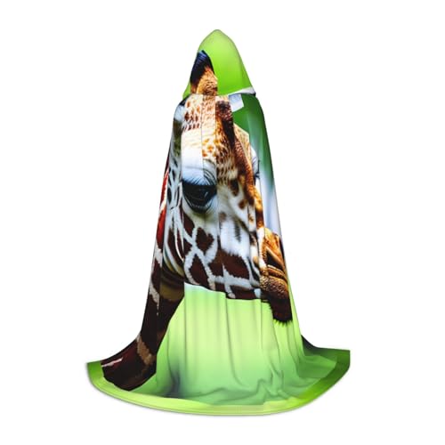 jingong Stilvoller Kapuzenumhang mit Cartoon-Giraffen-Druck, übergroßer Hut, Umhang für Damen und Herren, passend für Karneval, Cosplay jingong Stilvoller Kapuzenumhang mit Cartoon-Giraffen-Druck, übergroßer Hut, Umhang für Damen und Herren, passend für Karneval, Cosplay von jingong