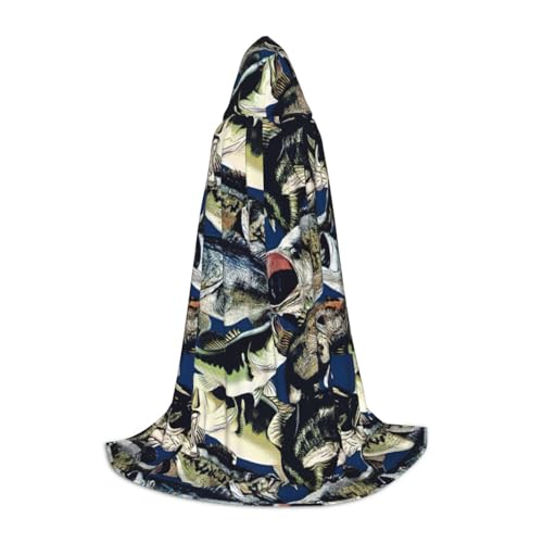 jingong Stilvoller Kapuzenumhang mit Fischmuster, 1 Druck, übergroßer Hut, Umhang für Damen und Herren, passend für Karneval, Cosplay jingong Stilvoller Kapuzenumhang mit Fischmuster, 1 Druck, übergroßer Hut, Umhang für Damen und Herren, passend für Karneval, Cosplay von jingong
