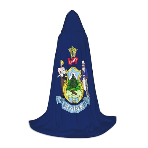 jingong Stilvoller Kapuzenumhang mit Flagge von Maine – übergroßer Hut, Umhang für Damen und Herren, passend für Karneval, Cosplay jingong Stilvoller Kapuzenumhang mit Flagge von Maine – übergroßer Hut, Umhang für Damen und Herren, passend für Karneval, Cosplay von jingong