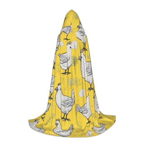 jingong Stilvoller Kapuzenumhang mit Huhn-Aufdruck, übergroßer Hut für Damen und Herren, passend für Karneval, Cosplay von jingong