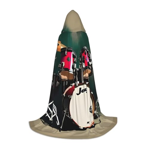 jingong Stilvoller Kapuzenumhang mit Jazz-Trommel-Druck, übergroßer Hut, Umhang für Damen und Herren, passend für Karneval, Cosplay jingong Stilvoller Kapuzenumhang mit Jazz-Trommel-Druck, übergroßer Hut, Umhang für Damen und Herren, passend für Karneval, Cosplay von jingong