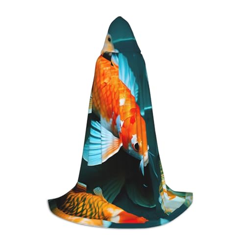 jingong Stilvoller Kapuzenumhang mit Koi-Fisch-Motiv, übergroßer Hut, Umhang für Damen und Herren, passend für Karneval, Cosplay jingong Stilvoller Kapuzenumhang mit Koi-Fisch-Motiv, übergroßer Hut, Umhang für Damen und Herren, passend für Karneval, Cosplay von jingong