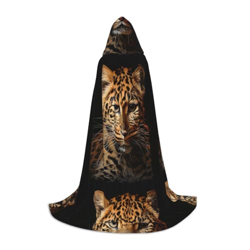 jingong Stilvoller Kapuzenumhang mit Leopardenmuster – übergroßer Hut, Umhang für Damen und Herren, passend für Karneval, Cosplay jingong Stilvoller Kapuzenumhang mit Leopardenmuster – übergroßer Hut, Umhang für Damen und Herren, passend für Karneval, Cosplay von jingong