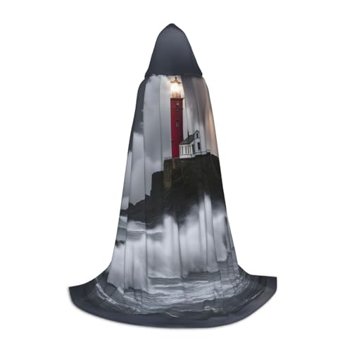 jingong Stilvoller Kapuzenumhang mit Leuchtturm im Sturm, übergroßer Hut für Damen und Herren, passend für Karneval, Cosplay jingong Stilvoller Kapuzenumhang mit Leuchtturm im Sturm, übergroßer Hut für Damen und Herren, passend für Karneval, Cosplay von jingong