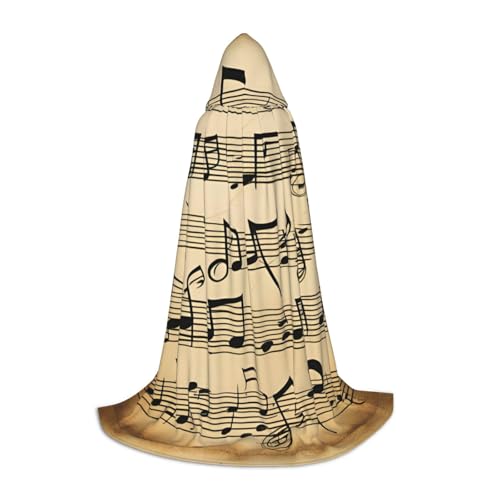 jingong Stilvoller Kapuzenumhang mit Musiknoten – übergroßer Hutumhang für Damen und Herren, passend für Karneval, Cosplay jingong Stilvoller Kapuzenumhang mit Musiknoten – übergroßer Hutumhang für Damen und Herren, passend für Karneval, Cosplay von jingong