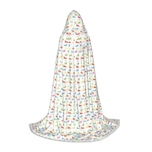 jingong Stilvoller Kapuzenumhang mit Regenbogen-Kaninchen-Druck, übergroßer Hut, Umhang für Damen und Herren, passend für Karneval, Cosplay jingong Stilvoller Kapuzenumhang mit Regenbogen-Kaninchen-Druck, übergroßer Hut, Umhang für Damen und Herren, passend für Karneval, Cosplay von jingong