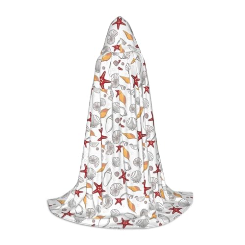 jingong Stilvoller Kapuzenumhang mit Seestern-Druck, übergroßer Hut, Umhang für Damen und Herren, passend für Karneval, Cosplay jingong Stilvoller Kapuzenumhang mit Seestern-Druck, übergroßer Hut, Umhang für Damen und Herren, passend für Karneval, Cosplay von jingong