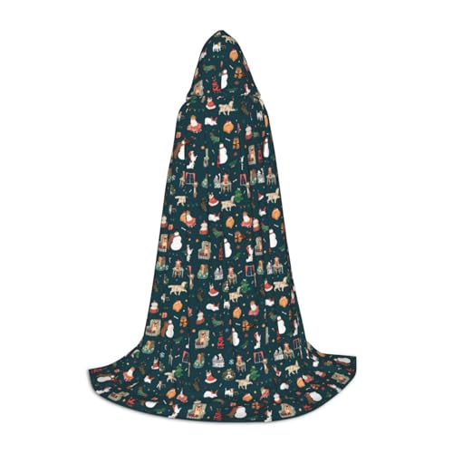 jingong Stilvoller Kapuzenumhang mit Weihnachtsmann-Aufdruck – übergroßer Hutumhang für Damen und Herren, passend für Karneval, Cosplay jingong Stilvoller Kapuzenumhang mit Weihnachtsmann-Aufdruck – übergroßer Hutumhang für Damen und Herren, passend für Karneval, Cosplay von jingong