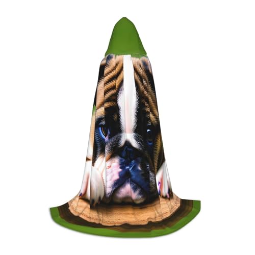 jingong Stilvoller Kapuzenumhang mit süßem Bulldoggen-Welpen-Druck, übergroßer Hut, Umhang für Damen und Herren, passend für Karneval, Cosplay jingong Stilvoller Kapuzenumhang mit süßem Bulldoggen-Welpen-Druck, übergroßer Hut, Umhang für Damen und Herren, passend für Karneval, Cosplay von jingong