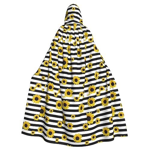 jingong Stilvoller Sonnenblumen-Druck, eleganter Kapuzenumhang, übergroßer Kapuzenumhang mit Fliege für Halloween, Kostümpartys, Rollenspiele jingong Stilvoller Sonnenblumen-Druck, eleganter Kapuzenumhang, übergroßer Kapuzenumhang mit Fliege für Halloween, Kostümpartys, Rollenspiele von jingong