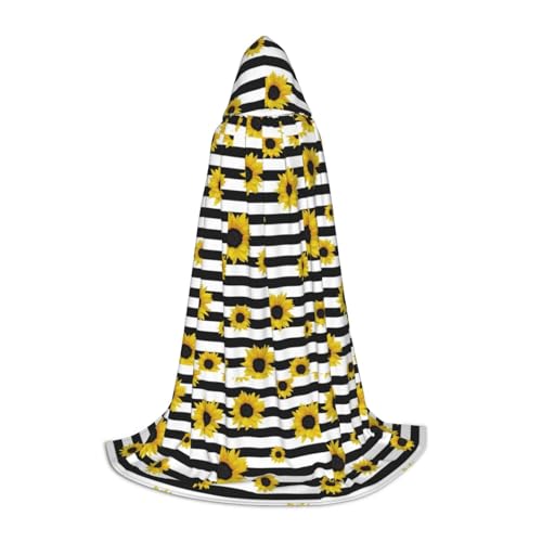 jingong Stilvoller Sonnenblumen-Druck, stilvoller Kapuzenumhang – übergroßer Hut, Umhang für Damen und Herren, passend für Karneval, Cosplay jingong Stilvoller Sonnenblumen-Druck, stilvoller Kapuzenumhang – übergroßer Hut, Umhang für Damen und Herren, passend für Karneval, Cosplay von jingong