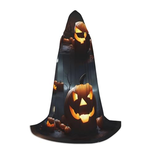 jingong Stylischer Kapuzenumhang mit Halloween-Kürbis-Druck, übergroßer Hut, Umhang für Damen und Herren, passend für Karneval, Cosplay jingong Stylischer Kapuzenumhang mit Halloween-Kürbis-Druck, übergroßer Hut, Umhang für Damen und Herren, passend für Karneval, Cosplay von jingong