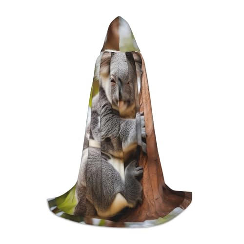 jingong Umarmender Baumkoala-Umhang mit 1 Druck, stilvoller Kapuzenumhang – übergroßer Hut, Umhang für Damen und Herren, passend für Karneval, Cosplay jingong Umarmender Baumkoala-Umhang mit 1 Druck, stilvoller Kapuzenumhang – übergroßer Hut, Umhang für Damen und Herren, passend für Karneval, Cosplay von jingong