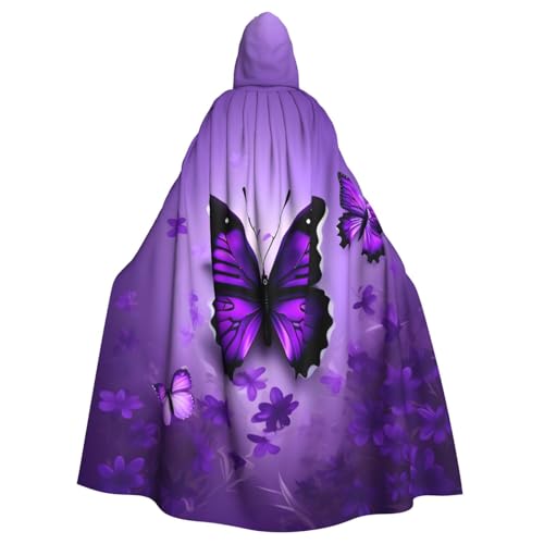 jingong Umhang mit Kapuze und Schmetterlingen in Lila für Karneval, Cosplay, Kostüme, Maskerade und Themenpartys jingong Umhang mit Kapuze und Schmetterlingen in Lila für Karneval, Cosplay, Kostüme, Maskerade und Themenpartys von jingong