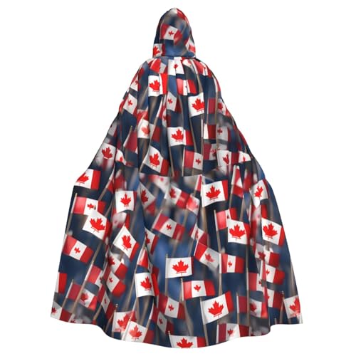 jingong Umhang mit Kapuze und vielen kleinen kanadischen Flaggen, Party-Dekoration, Umhang für Karneval, Cosplay, Kostüme, Maskerade und Themenpartys jingong Umhang mit Kapuze und vielen kleinen kanadischen Flaggen, Party-Dekoration, Umhang für Karneval, Cosplay, Kostüme, Maskerade und Themenpartys von jingong