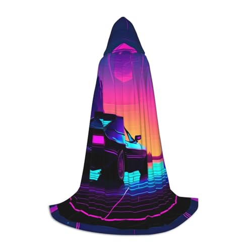 jingong Umhang mit Retrowave-Bilderdruck, stilvoller Kapuzenumhang – übergroßer Hut, Umhang für Damen und Herren, passend für Karneval, Cosplay jingong Umhang mit Retrowave-Bilderdruck, stilvoller Kapuzenumhang – übergroßer Hut, Umhang für Damen und Herren, passend für Karneval, Cosplay von jingong