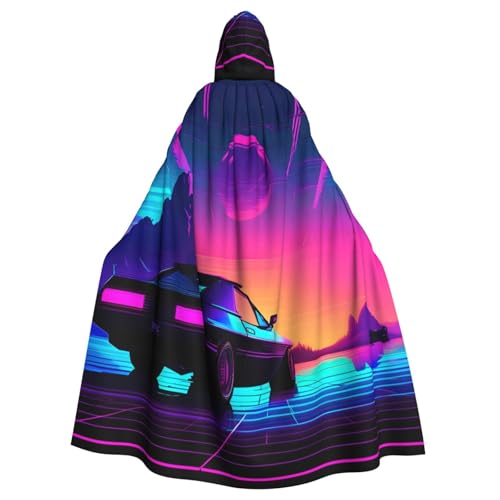jingong Umhang mit Retrowave-Bildern, mit Kapuze, Party-Dekoration, Umhang für Karneval, Cosplay, Kostüme, Maskerade und Themenpartys jingong Umhang mit Retrowave-Bildern, mit Kapuze, Party-Dekoration, Umhang für Karneval, Cosplay, Kostüme, Maskerade und Themenpartys von jingong