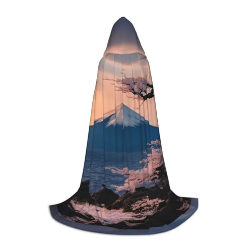 jingong Umhang mit japanischem Berg Fuji-Landschaftsdruck, stilvoller Kapuzenumhang – übergroßer Hut, Umhang für Damen und Herren, passend für Karneval, Cosplay jingong Umhang mit japanischem Berg Fuji-Landschaftsdruck, stilvoller Kapuzenumhang – übergroßer Hut, Umhang für Damen und Herren, passend für Karneval, Cosplay von jingong