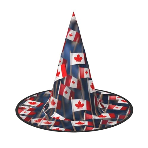 jingong Viele kleine kanadische Flaggen, Halloween-Hut, 2er-Set, geeignet für Familien-Mottopartys, Hofdekoration, Karnevalspartys von jingong