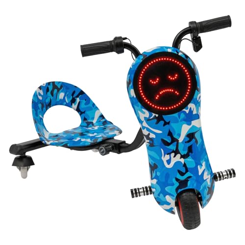 Dreirad Drift Kinderfahrzeug, Kinder Drift Scooter mit Lightshow 360 Grad Drift Trike 180W Motor Kinder Dreiradscooter für ab 3 Jahren 50 Kg Max Tarnblau Dreirad Drift Kinderfahrzeug, Kinder Drift Scooter mit Lightshow 360 Grad Drift Trike 180W Motor Kinder Dreiradscooter für ab 3 Jahren 50 Kg Max Tarnblau von jiumxliu