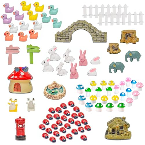 jiuzcare Miniatur Fee Garten Zubehör 92 Stück Feengarten Deko Miniatur Ornament Kit Kleine Enten Pilze für DIY Rasen Potting Micro Landschaft Dekorationen jiuzcare Miniatur Fee Garten Zubehör 92 Stück Feengarten Deko Miniatur Ornament Kit Kleine Enten Pilze für DIY Rasen Potting Micro Landschaft Dekorationen von jiuzcare