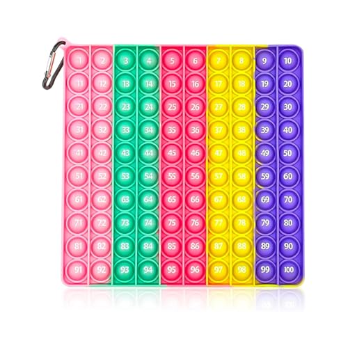 jiuzcare Pop It Fidget Toy 20x20cm Push Bubble Fidget Kinder Anzahl Stressabbau Spielzeug Werkzeug Aufklärung Digitaler Sensory Toy Lernspielzeug, Macaron von jiuzcare
