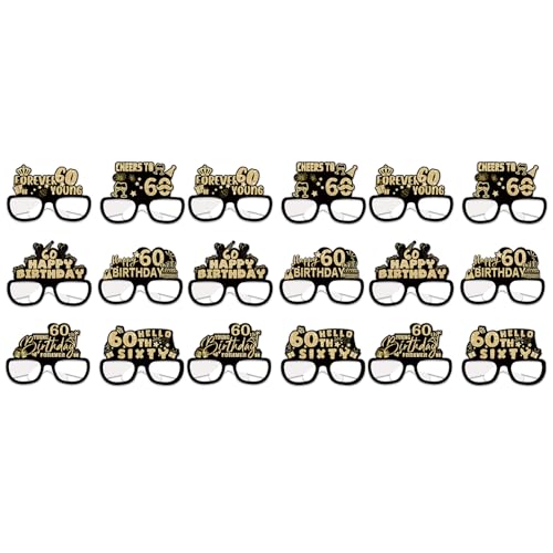 jojnsha 18 handgefertigte Brillen aus Papier für Geburtstagsparty, Dekorationen, Urlaub, Foto-Requisiten für Frauen, Mädchen, Familie und Freunde, Partyartikel von jojnsha