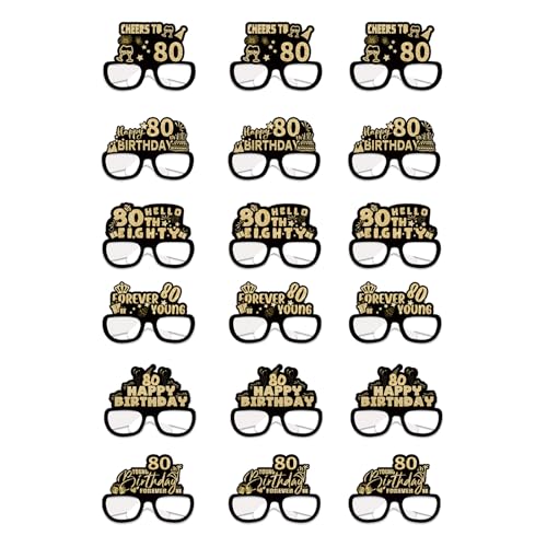 jojnsha 18 handgefertigte Brillen aus Papier für Geburtstagsparty, Dekorationen, Urlaub, Foto-Requisiten für Frauen, Mädchen, Familie und Freunde, Partyartikel von jojnsha