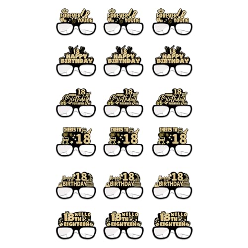 jojnsha 18 handgefertigte Brillen aus Papier für Geburtstagsparty, Dekorationen, Urlaub, Foto-Requisiten für Frauen, Mädchen, Familie und Freunde, Partyartikel von jojnsha