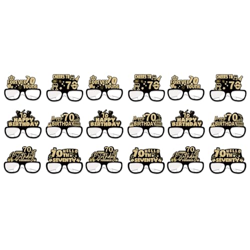 jojnsha 18 handgefertigte Brillen aus Papier für Geburtstagsparty, Dekorationen, Urlaub, Foto-Requisiten für Frauen, Mädchen, Familie und Freunde, Partyartikel von jojnsha