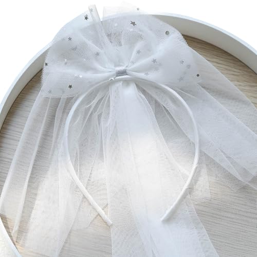 jojnsha Bequemes Stirnband mit Schleife und Netzstoff, für Geburtstagsparty, Kopfschmuck für Kinder im Alter von 1–8 Jahren zum Verkleiden von Veranstaltungen jojnsha Bequemes Stirnband mit Schleife und Netzstoff, für Geburtstagsparty, Kopfschmuck für Kinder im Alter von 1–8 Jahren zum Verkleiden von Veranstaltungen von jojnsha