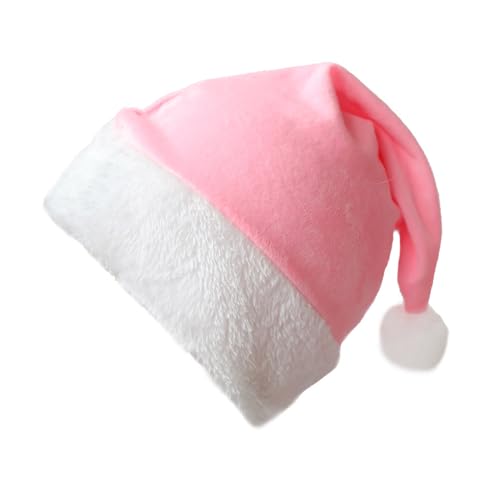 jojnsha Weihnachtsmütze aus weichem Plüsch, Weihnachtsmannmütze, Festival, Noel, Neujahrsgeschenk, Familie, Heimdekoration, weicher Winter, Büro von jojnsha
