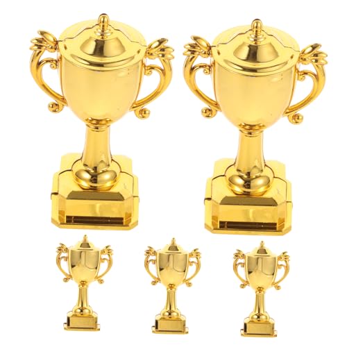 jojofuny 1 Satz Kuchenmodell Dekoration Mini-trophäen Für Auszeichnungen Partydekorationen Funkelnd Grün Trophäen Zur Dekoration Trophäenmodell Aus Plastik Golden 5 Stück von jojofuny